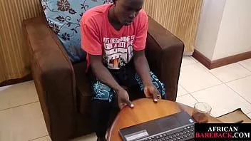 Play Slim african strips and masturbates in indoor solo action