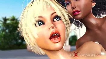Play Hot outdoor sex. 3d black shemale fucks hard a sexy college girl in luxurious villa