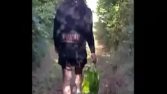 Play Bisexual crossdresser Markus Dupree takes his first public walk dressed up like a girl with black thong, bra, and mini skirt, but runs away when he sees a couple coming up the hill